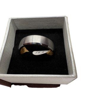 Three Keys Jewelry Mens Ring 14.5 Silver Tungsten Koa Wood Removable Wedding